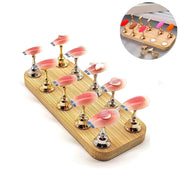 Sevyn Colors Magnetic Nail Art Display Stand with Wooden Base – 10-Piece Nail Practice Holder for Press-Ons, Tips & Designs